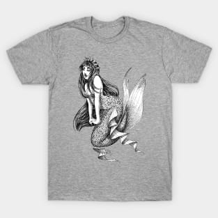 Elegent Mermaid (B&W) T-Shirt